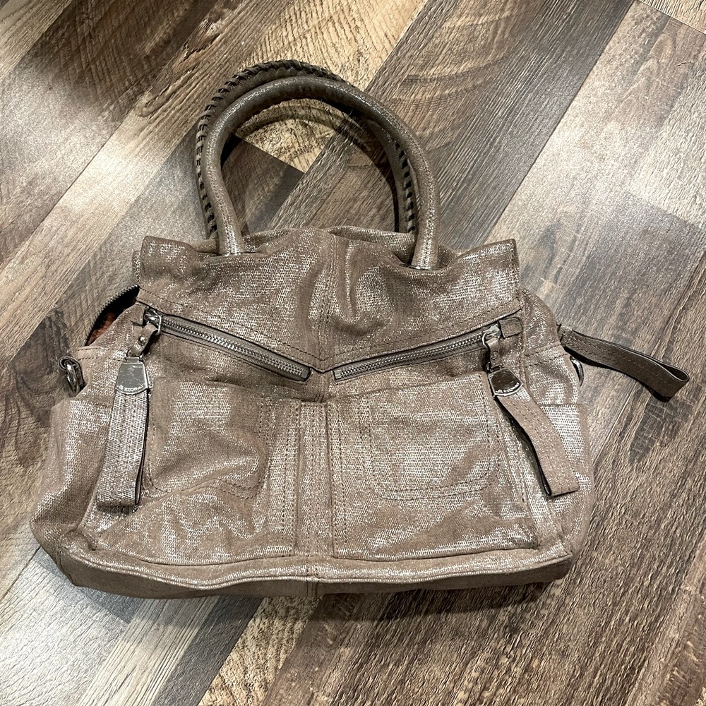 B. Makowsky Metallica slouchy hand bag